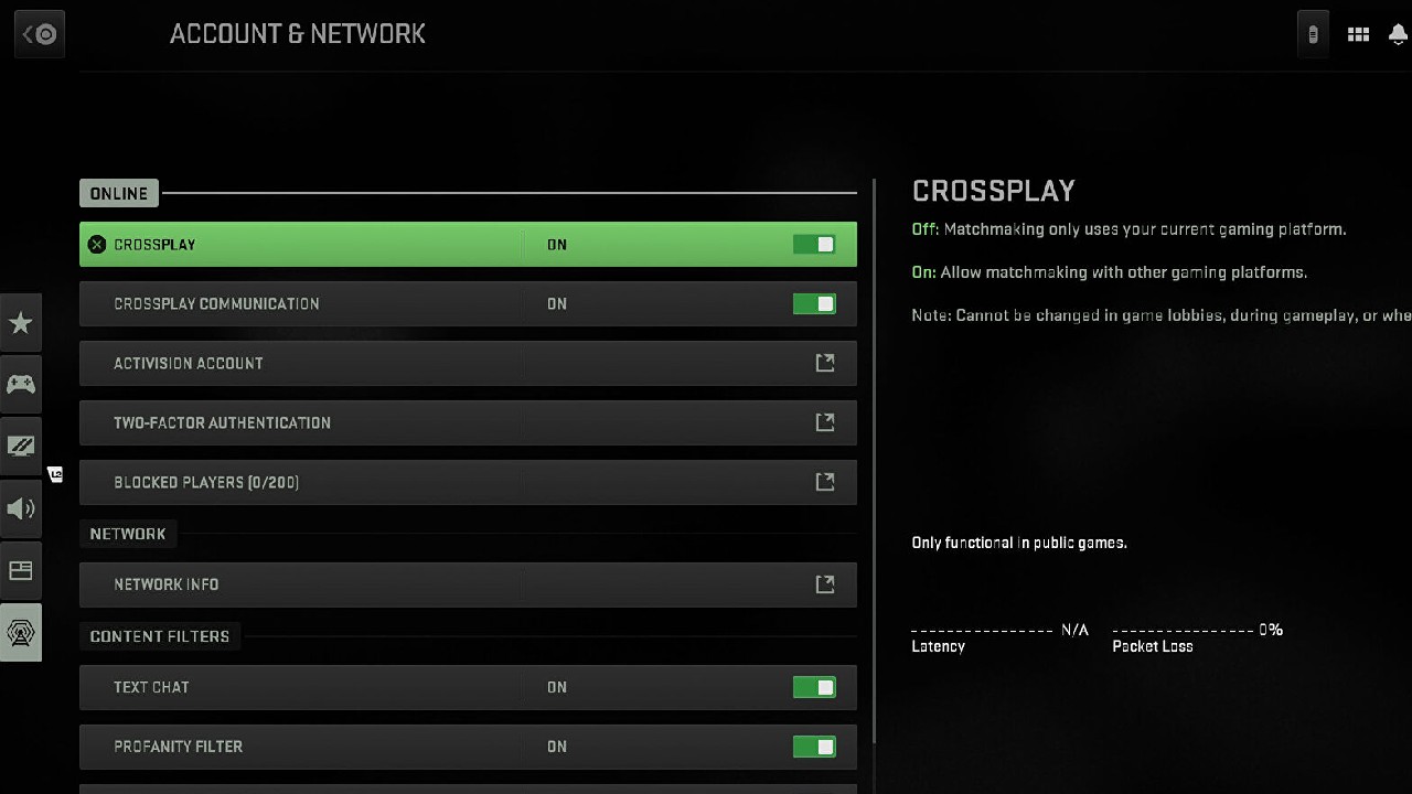 how to disable crossplay in modern warfare 2 on xbox the settings menu