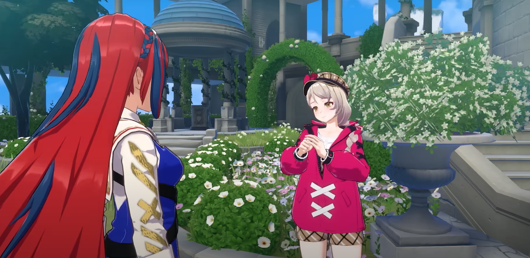Fire Emblem Engage gift guide protagonist talking to a character