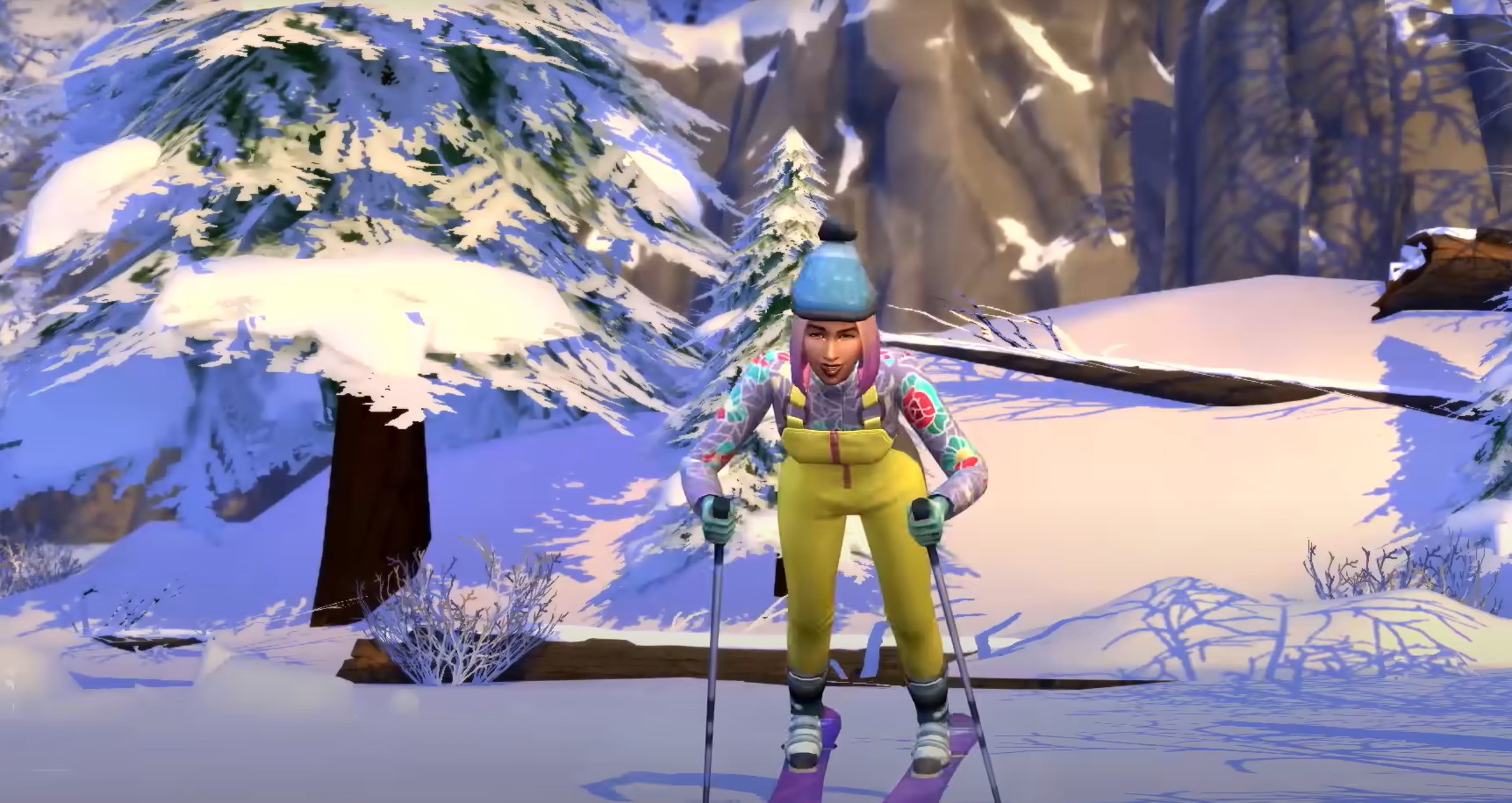 How to change the season in Sims 4 - character skiing