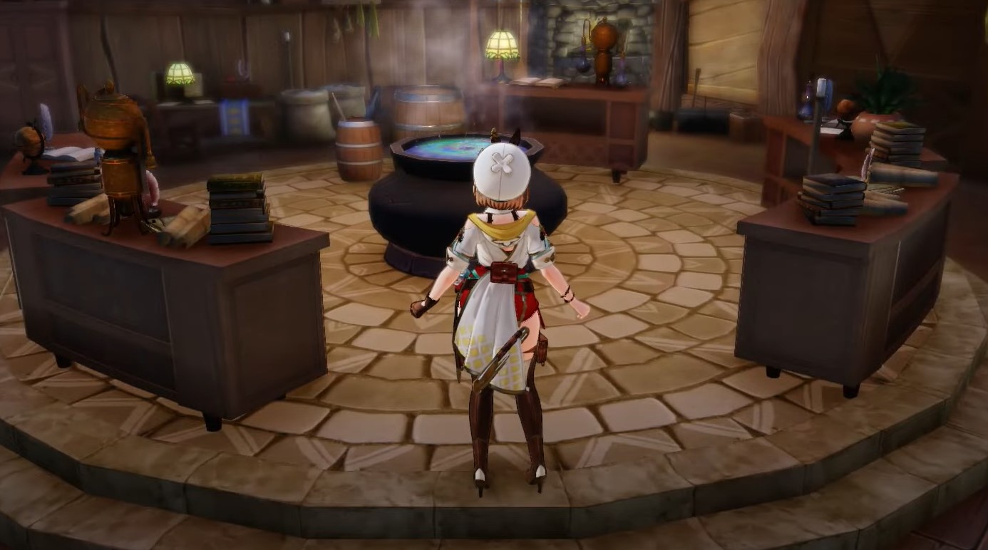 How to use the skill tree in Atelier Ryza 3 - character standing in front of cauldron