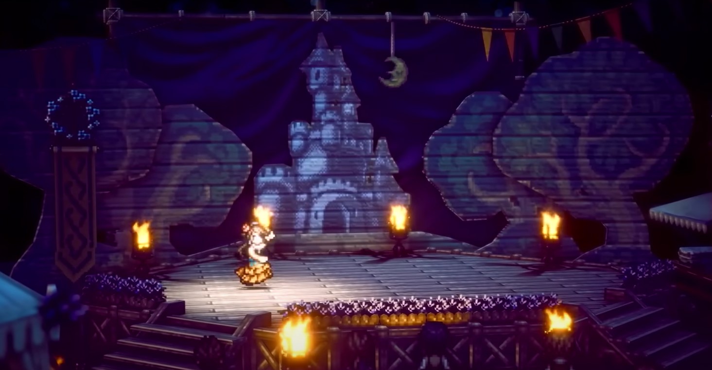 Octopath Traveler 2 Masoud - where to find the treasure performing on stage