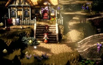 Octopath Traveler 2 champions belt - how to get it - running down stairs in the village