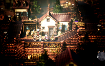 Octopath Traveler 2 legendary weapons locations explained characters in front of house