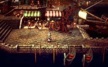 Octopath Traveler 2 path actions standing at the marketplace