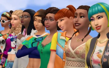 What is the Sims 4 rated - eight sims looking to the left