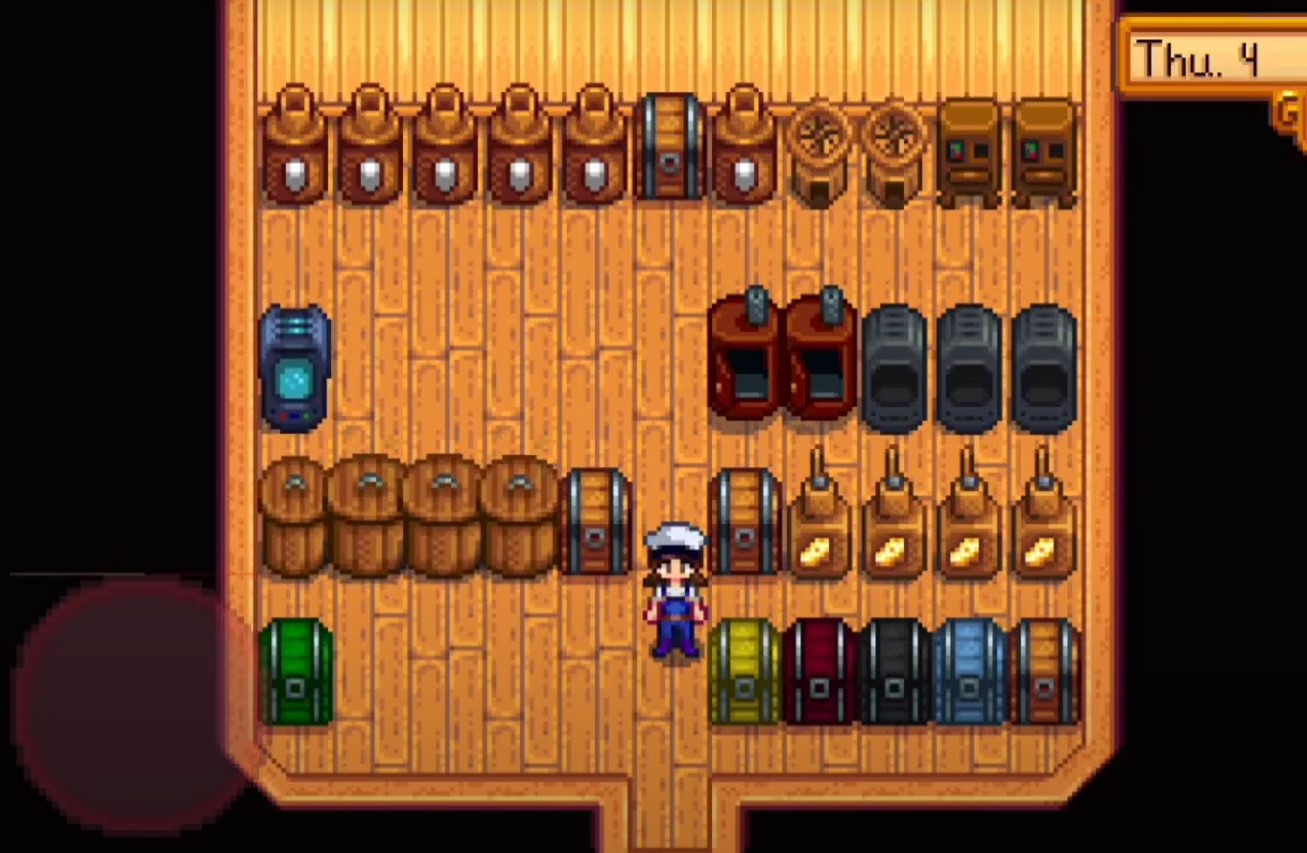 How to use dressed spinner Stardew Valley - in a room of chests