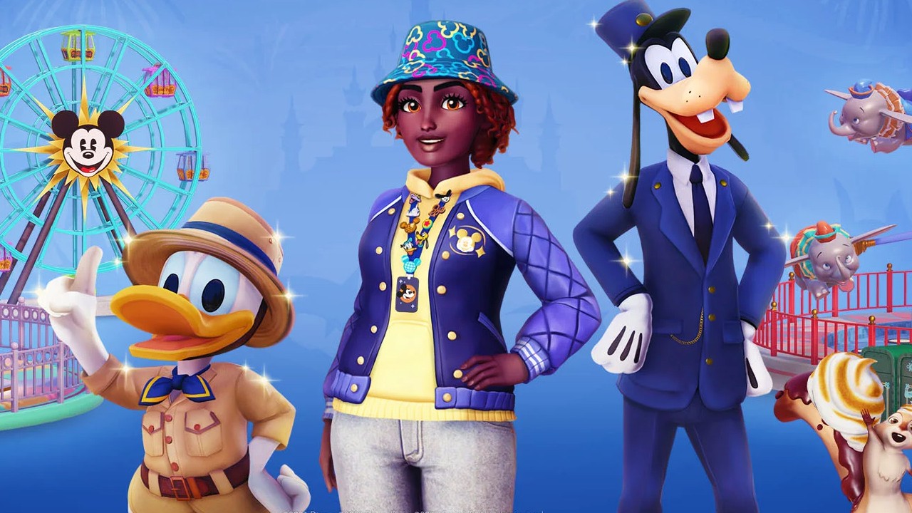 disney dreamlight valley pride of the valley patch notes goofy, donald, and the player in a theme park