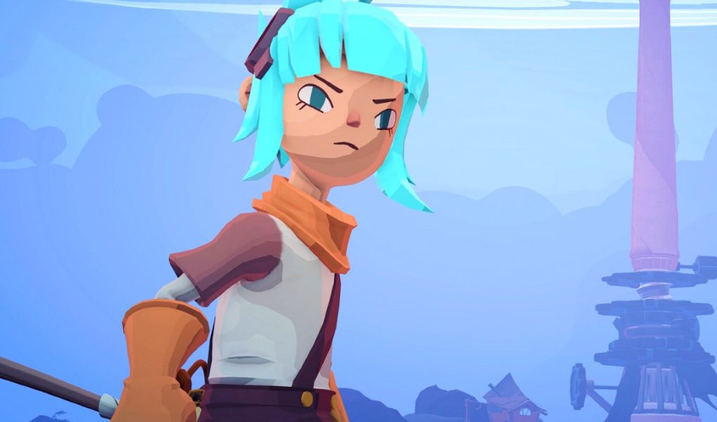 wavetale physical nintendo switch release the blue haired protagonist stands with a spear