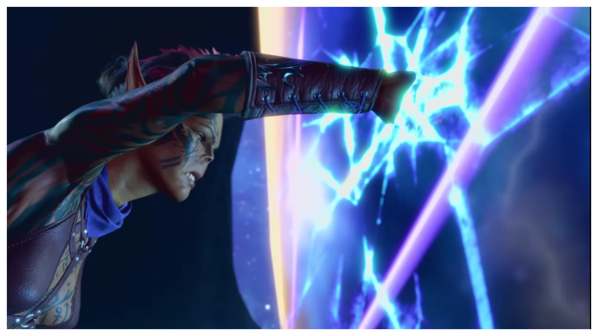 Baldur's Gate 3 Planecaster Guide Character punching a glow rock like object