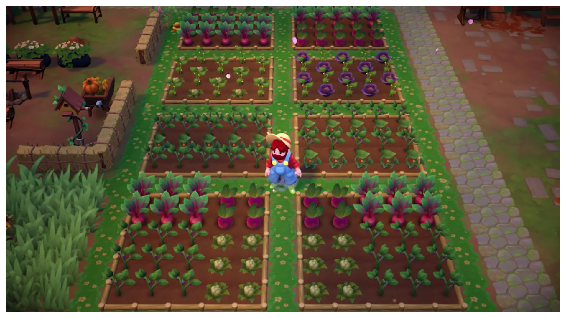 Fae Farm Crops guide – how to get them all Character standing in the middle of a farm