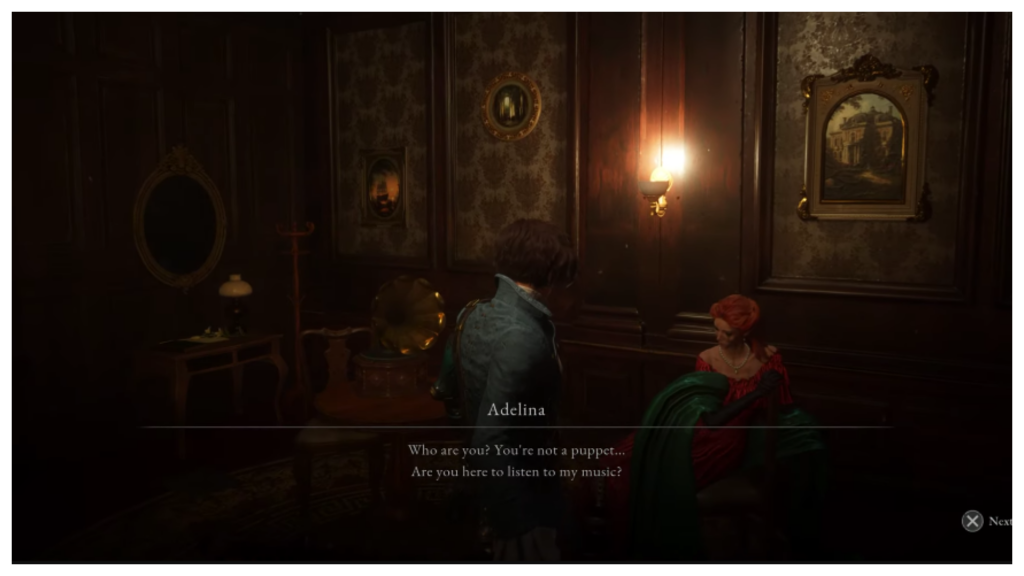 Lies of P Apple - what to do with it explained Character talking to a another character 