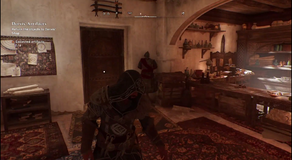 Assassin's Creed Mirage Contracts guide - where to find, rewards and more Character standing in a hall