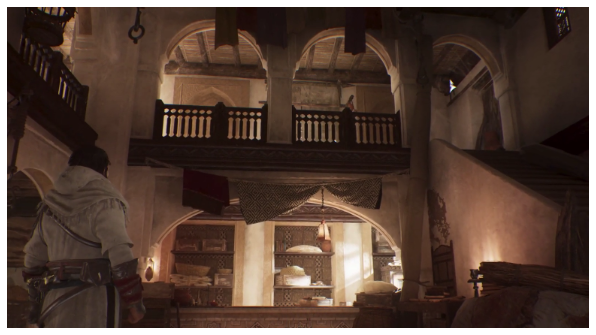 Assassin's Creed Mirage Hidden Ones Bureau location - where to find Character walking into a giant bureau