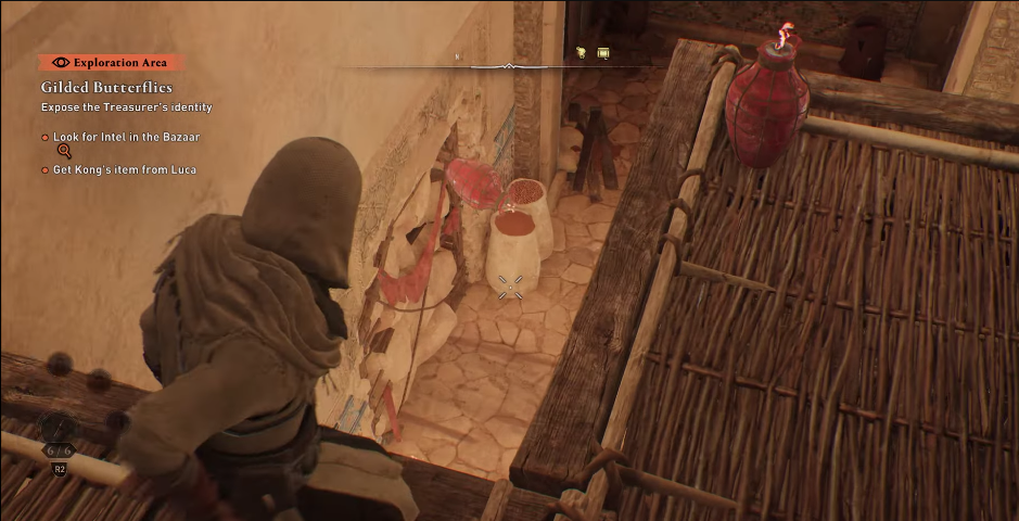 Assassin's Creed Mirage Treasurer assassination guide Character throwing a bomb