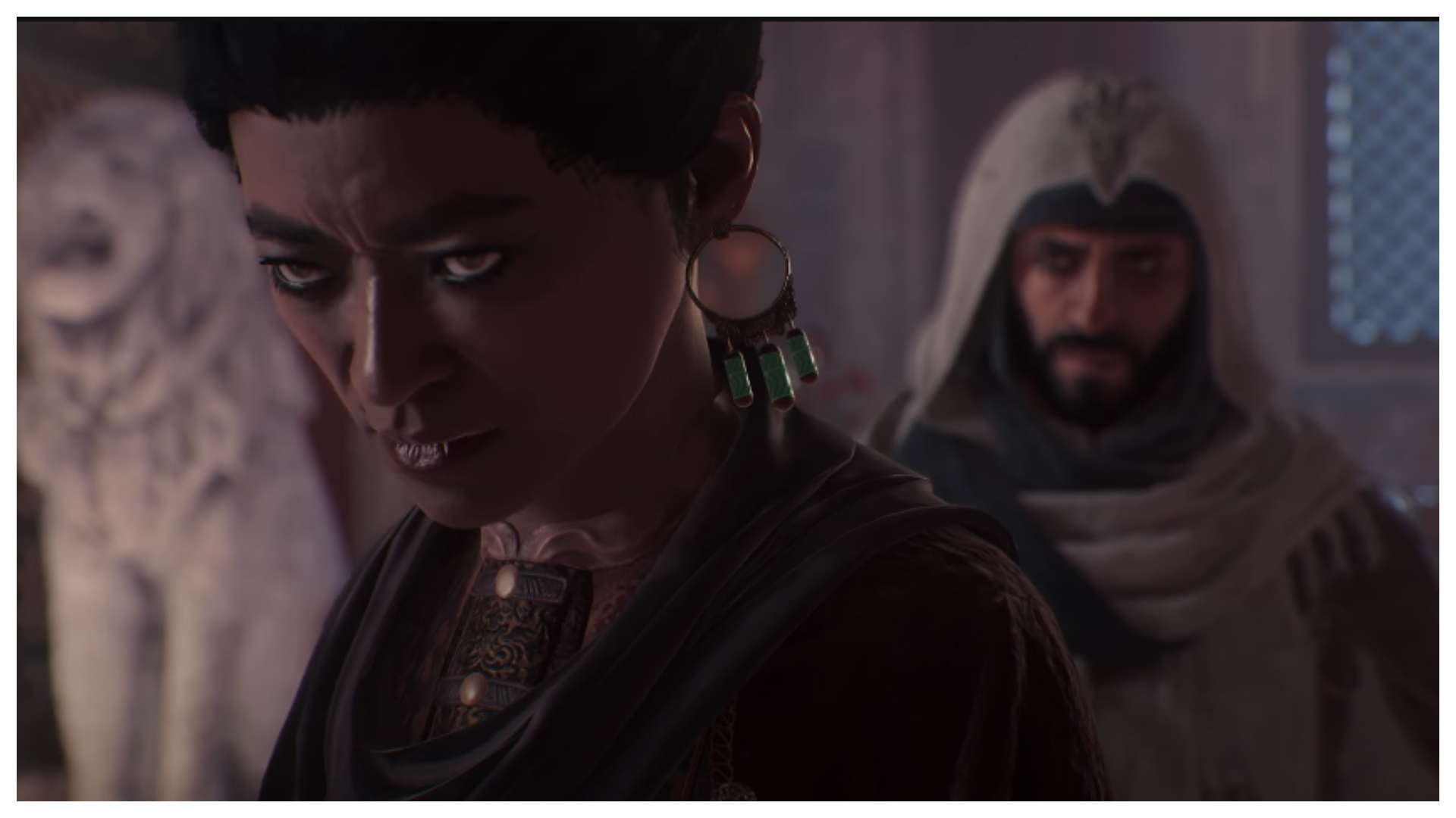 Assassin's Creed Mirage Treasurer assassination guide Character standing behind another character