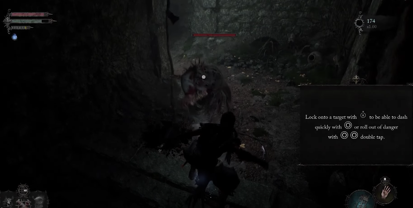 Character about to stab an enemy