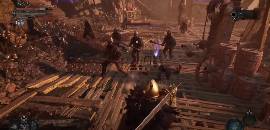 Best starting class in Lords of the Fallen Character sword fighting with couple of enemies