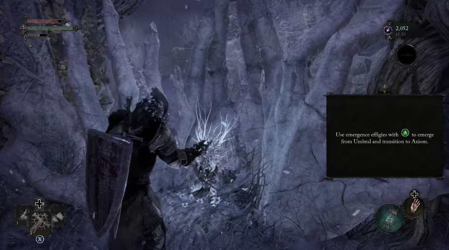 How to travel between realms in Lords of the Fallen Character reaching out to a skull effigy