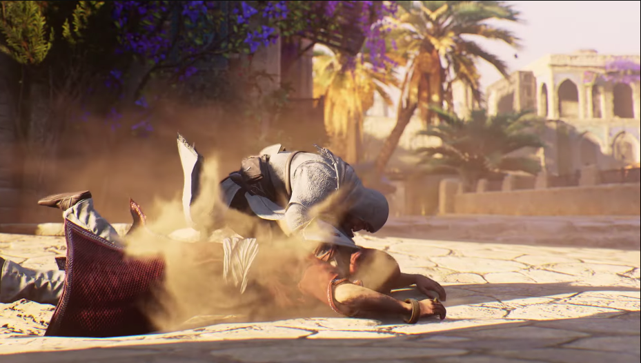 Is Assassin's Creed Mirage on Game Pass? Character taking down another character
