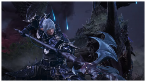 Silkworm Cocoon FFXIV Character holding a giant axe