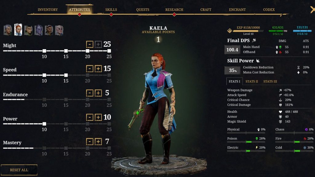Best Ranger build in Dark Envoy - best attribute build for Kaela.