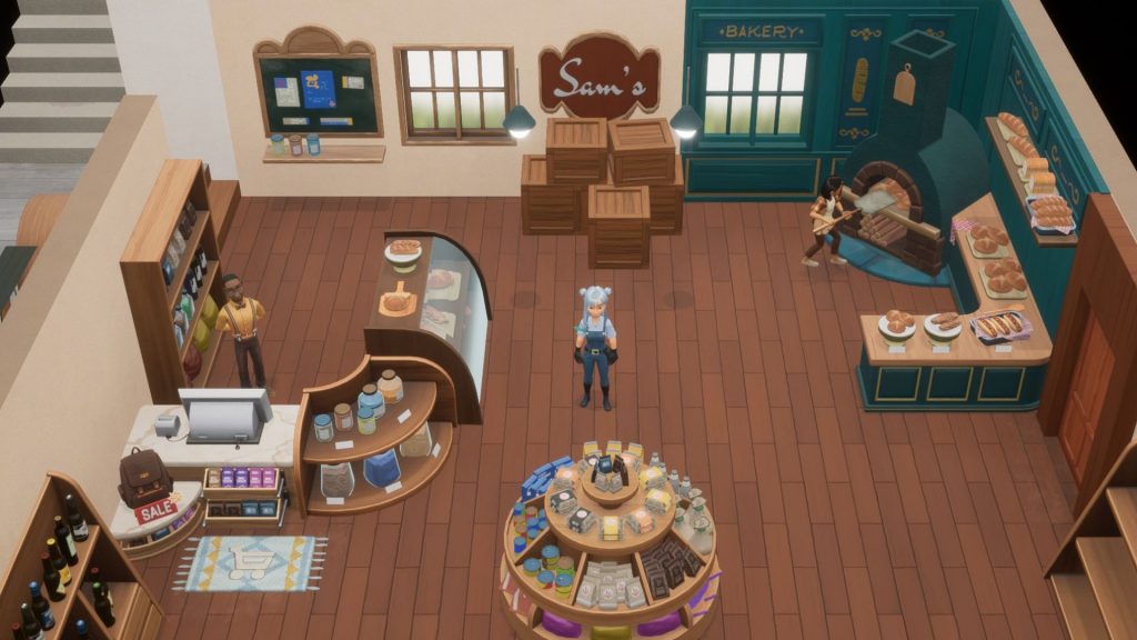 Best tips and tricks in Coral Island - Farmer standing inside Sam's General Store.