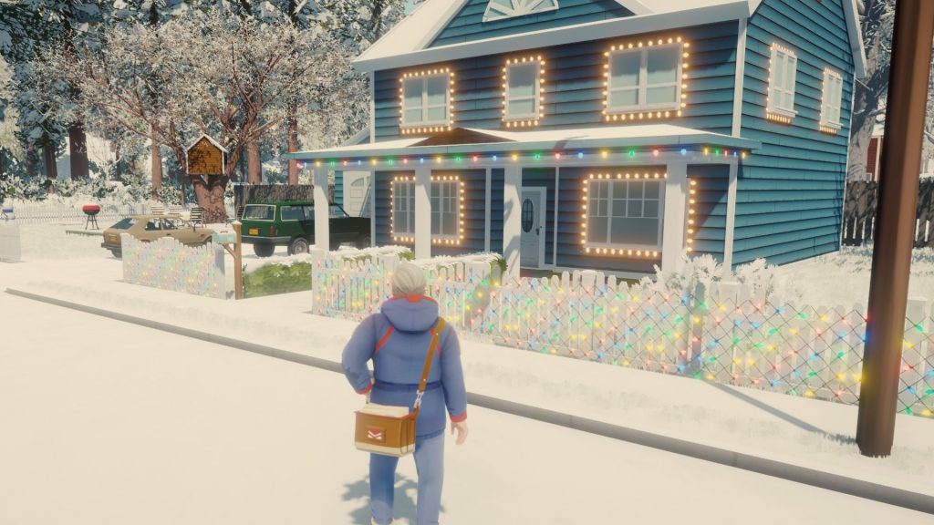 Should you play Lake before Seasons Greetings? Thomas Weiss standing in front of a festive house.