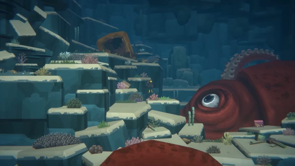 Dave the Diver delivery shipwreck - fighting the giant squid to get the Leahs-chan figurine.
