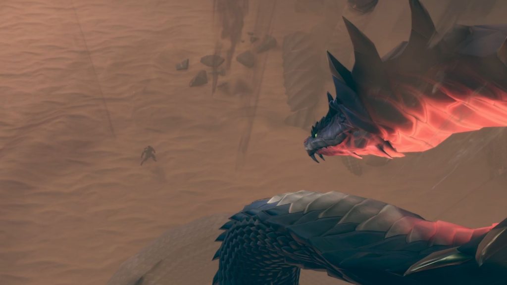 Prince of Persia: The Lost Crown Azhdaha - Azhdaha looking at Sargon.